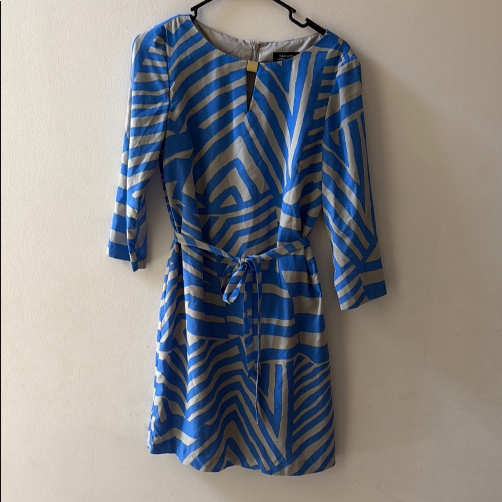 Blue and Gray Patterned Dress